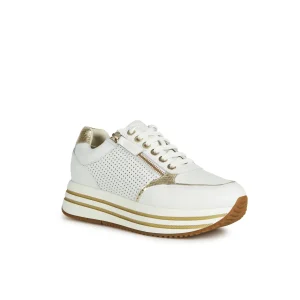 Geox baskets d35qhe blanc or