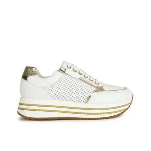 Geox baskets d35qhe blanc or