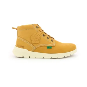 Kickers chaussures a lacets kick hi jaune