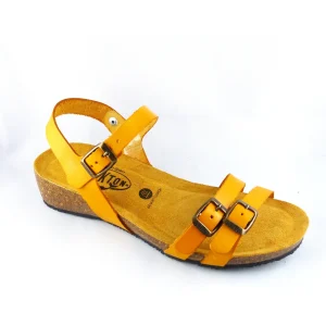 Plakton nu pieds sandales novela jaune