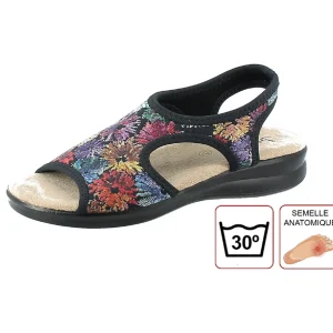 Polyflex nu pieds sandales po 8030 17 noir