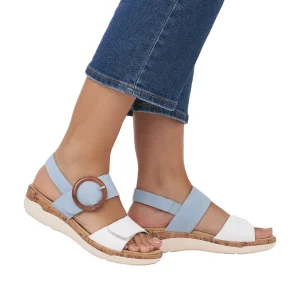 Remonte nu pieds sandales r6853 blanc bleu