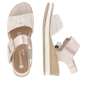 Remonte nu pieds sandales d6453 beige or