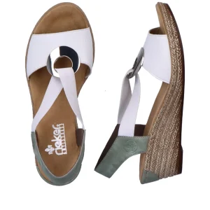 Rieker nu pieds sandales 624h6 blanc