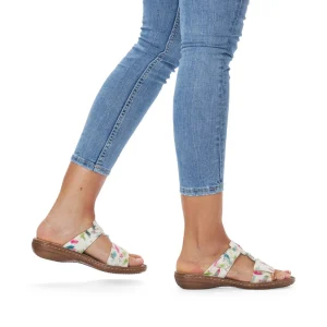 Rieker mules 608p9 blanc multicouleurs