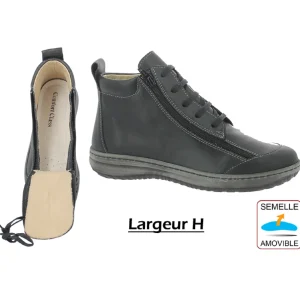 3 roses chaussures a lacets 12660 noir